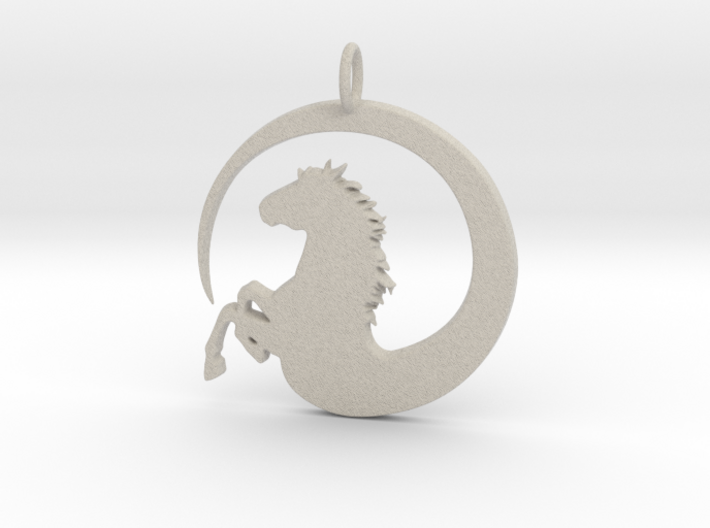 Pretty Horse In Circle Pendant Charm 3d printed