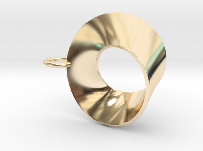 Moebius pendant with loop 3d printed