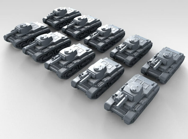 1/700 German Pz.Kpfw. T15 Light Tank x10 3d printed 3d render showing product detail