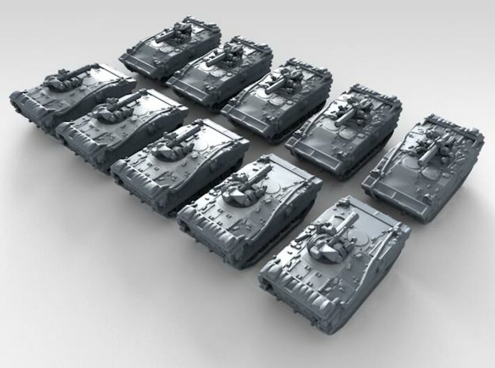 1/700 French AMX-10P Infantry Fighting Vehicle x10 3d printed 3d render showing product detail
