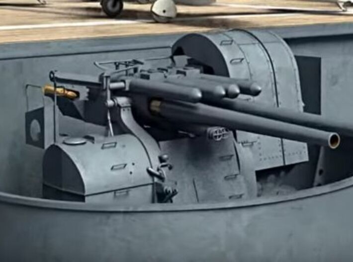 1/96 IJN 12.7 cm/40 (5&quot;) Type 89 Naval Gun Twin 3d printed