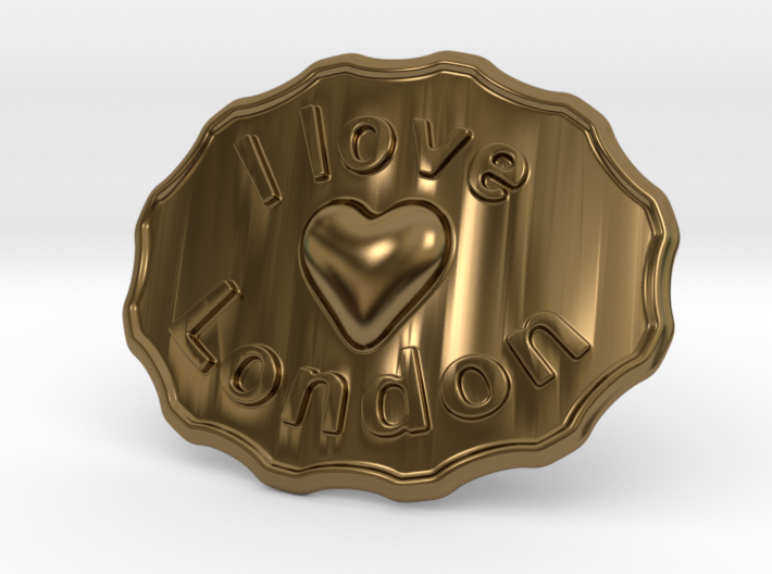 I Love London Belt Buckle 3d printed