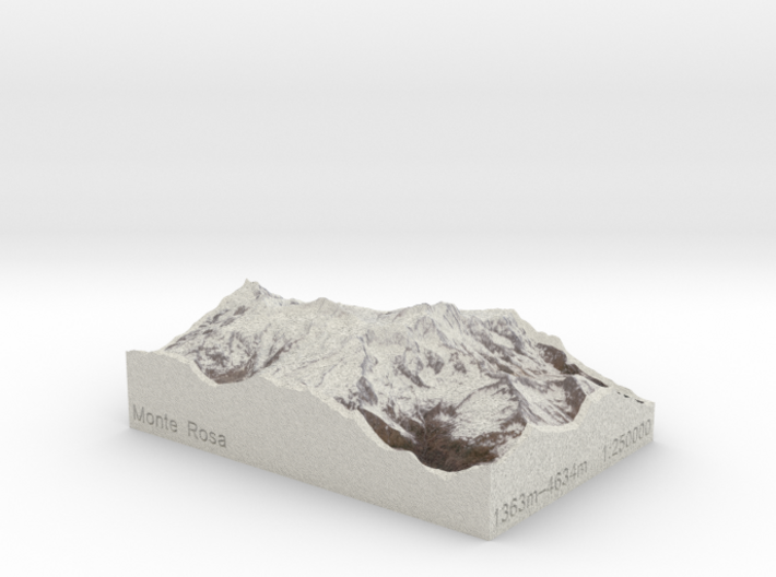 Monte Rosa, Switzerland/Italy, 1:250000 Explorer 3d printed 