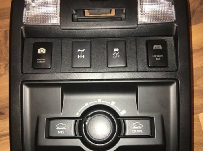 2016+ Toyota Tacoma Overhead Passenger Switch Pane 3d printed Against Black console