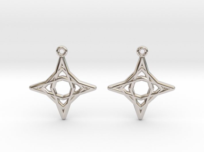 Diamond Star Earrings 3d printed