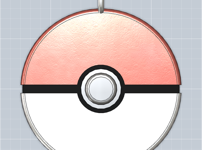 Pokeball Pendant 3d printed Front view