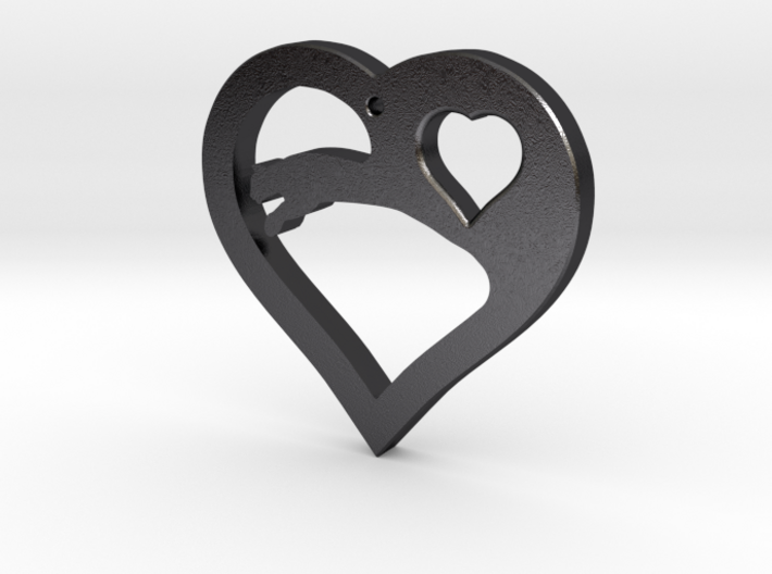 The Eager Heart (steel pendant) 3d printed