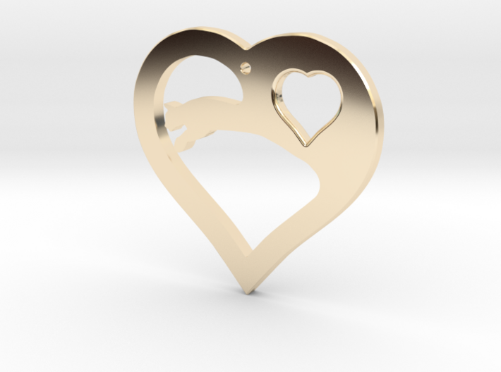 The Eager Heart (precious metal pendant) 3d printed