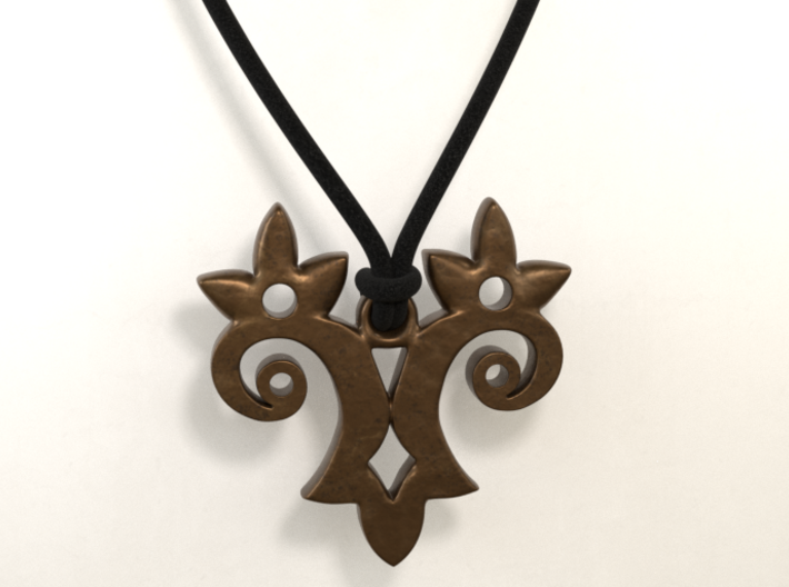 Twin Flower Pendant 3d printed