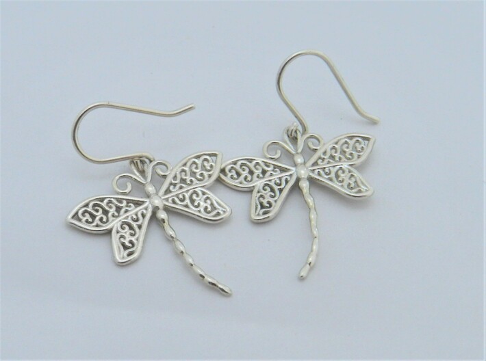 Dragonfly Earrings or pendant 3d printed