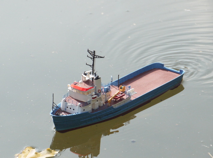 MV Anticosti Hull, Decks and GillJet (RC, 1:200) 3d printed assembled model out on the lake