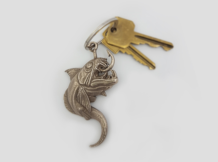 Innsmouth Critter Keychain 3d printed Printed in Stainless Steel