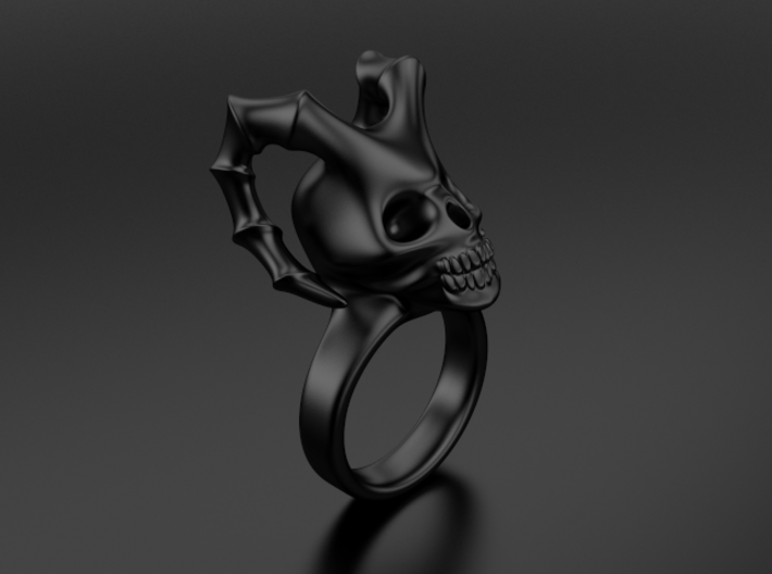Skull Horns Ring 3d printed 