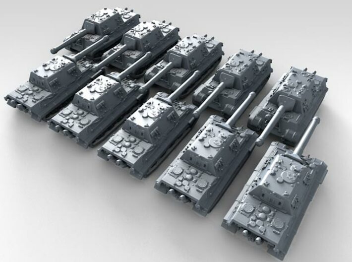 1/600 German 8.8cm Pak 43 Jagdtiger Tank x10 3d printed 3d render showing product detail