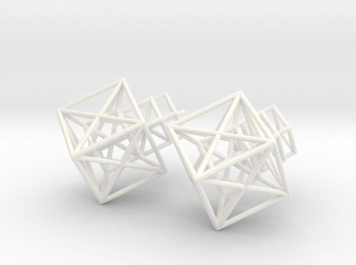 Entangled Hypercube Dangle Earring 3d printed