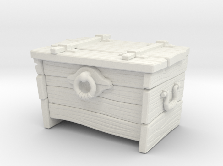 &quot;BotW&quot; Wooden Treasure Chest 3d printed Shapeways render of closed chest.
