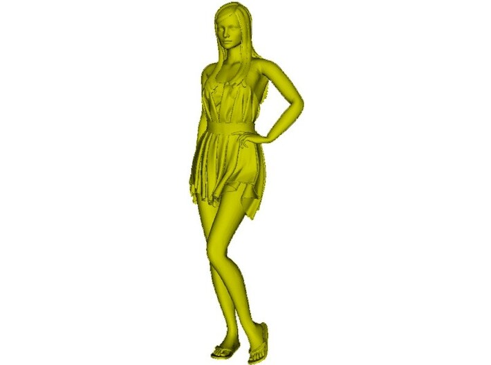 1/35 scale dressed beach girl posing figure A 3d printed