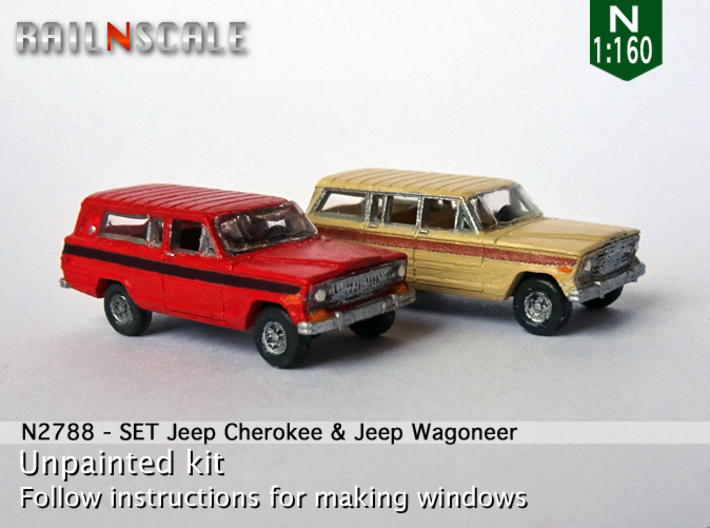 SET Jeep Cherokee &amp; Jeep Wagoneer (N 1:160) 3d printed