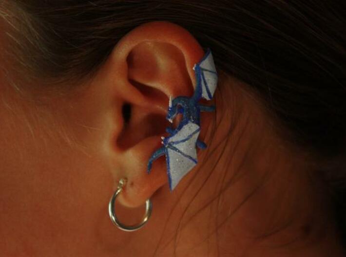 Dragon Cuff Earring Left 3d printed Painted WSF