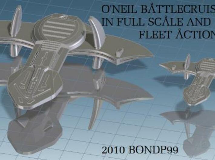 O'Neil Fleet Action 3d printed Full scale and Fleet Action scale comparison of the O'Neil battleship