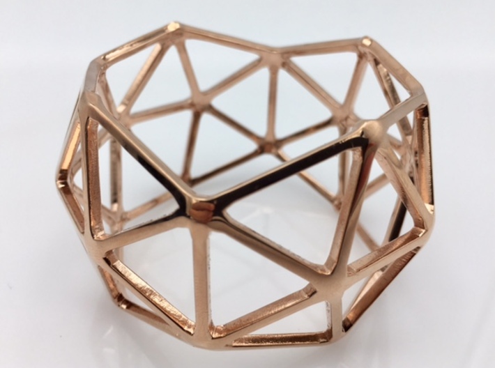 Catalan Bracelet - Pentakis Dodecahedron 3d printed Photo of finished product in 14k Rose Gold Plated
