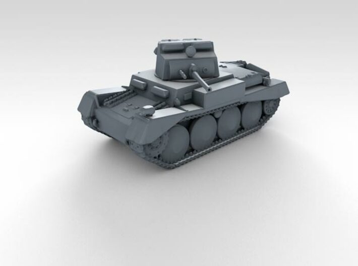 1/285 German Pz.Kpfw. 38(t) Neuer Art Tank 3d printed 3d render showing product detail
