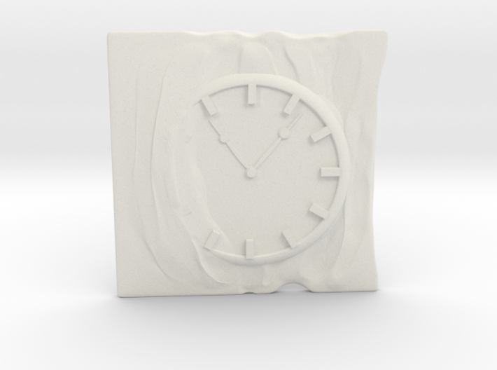 Clamp for business card with clock and cloth. 3d printed