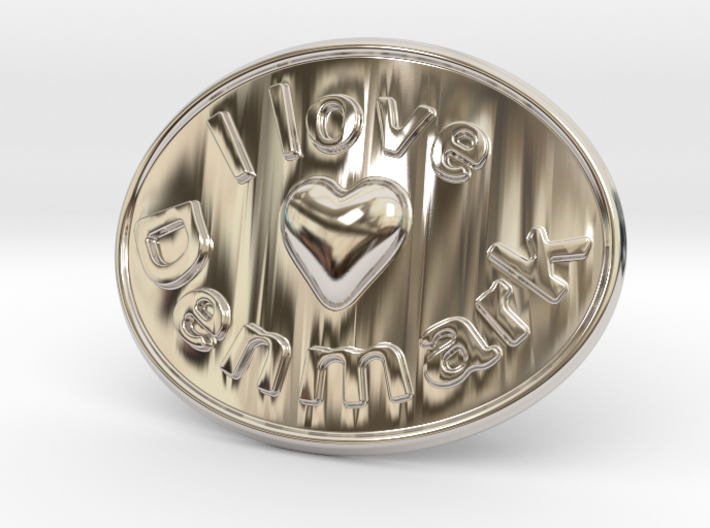 I Love Denmark Belt Buckle 3d printed