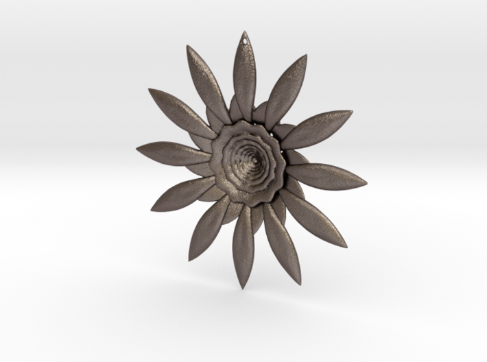 Fractal Flower Pendant VI 3d printed