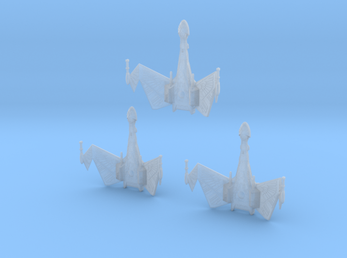 1/3900 QuD Frigate - Attack mode - 3 ships pack 3d printed 