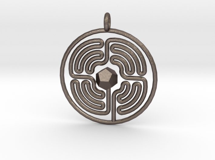 Labyrinth Dodecahedron Pendant  3d printed 