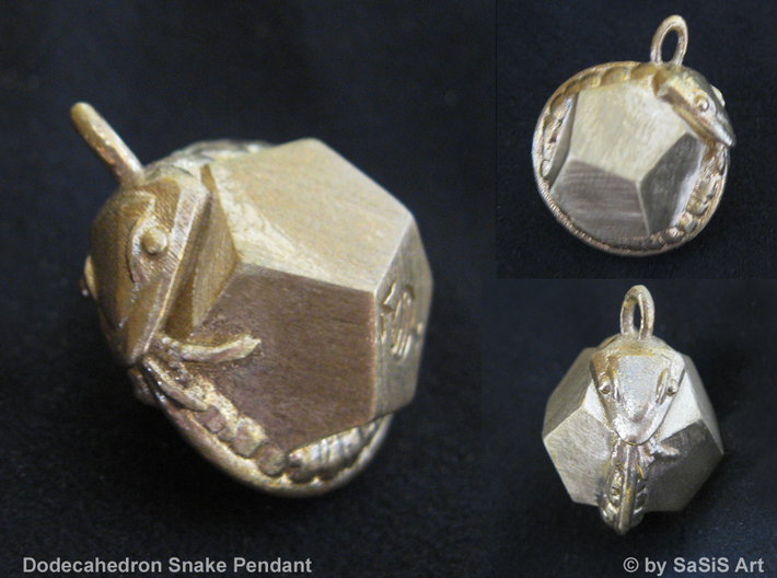 Dodecahedron Snake Pendant 3d printed 