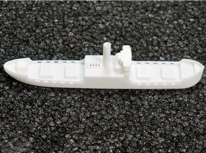 Three island cargo ship 1/700 3d printed In WSF