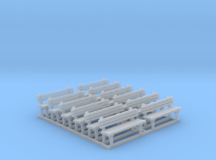 Howards Benches Z Scale 3d printed 12 eight foot benches Z scale