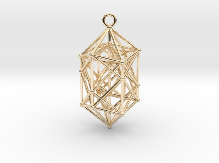 Hyperdiamond Crystal - 4D 24 Cell pendant 3d printed