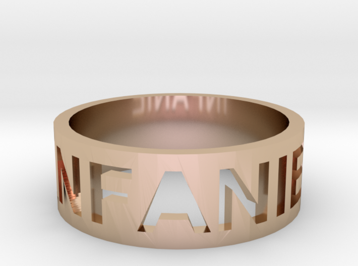 Craved Text Ring 3d printed
