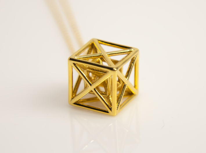 Hypercube Pendant 3d printed 