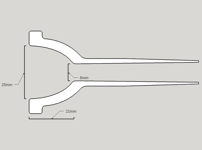 Trombone Mouthpiece 1 3d printed Measurements