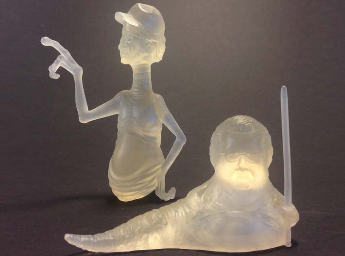 The Jaws of Extraterresteven 3d printed Frosted Ultra Detail Spielberg print (with George Lucas).
