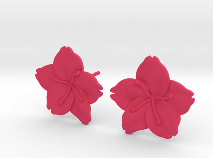 Sakura Stud Earrings 3d printed