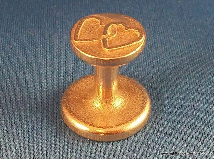 Linked Hearts Wax Seal 3d printed The seal, as made by Shapeways - this is what comes in the box