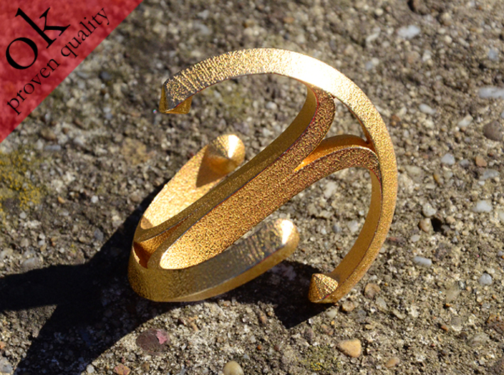 einflach redux II 3d printed in polished gold steel