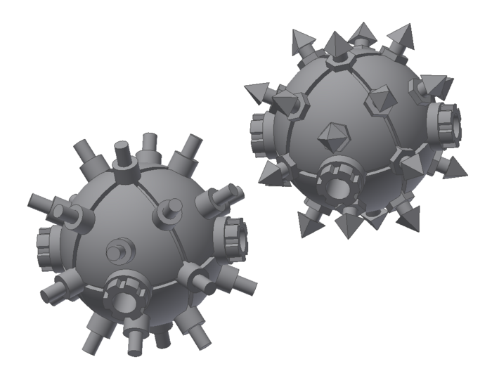 Orbital Mines for Battlefleet Gothic (two types) 3d printed