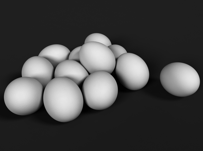Ostrich Egg 1:22 Set of 12 Eggs 3d printed