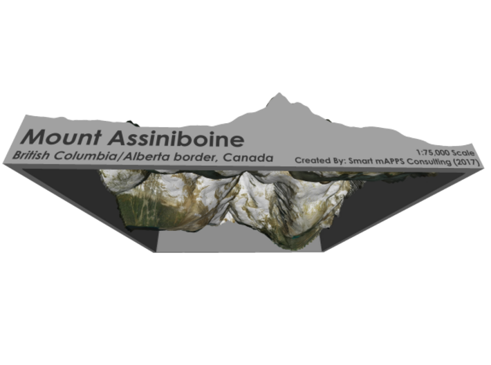 Mount Assiniboine Map - Natural 3d printed 