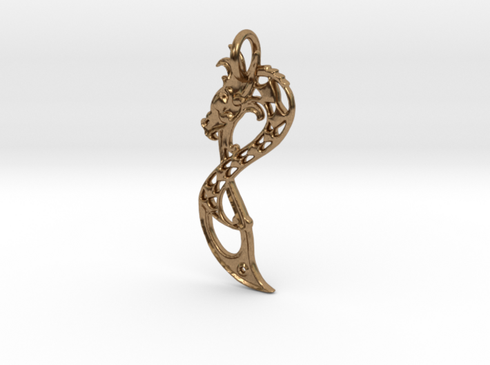 Norse Dragon Pendant (precious metals) 3d printed