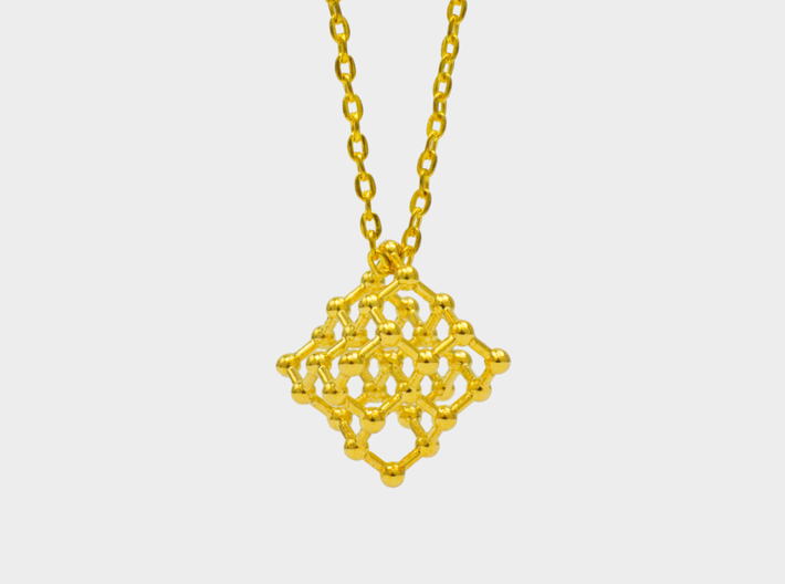 Diamond Molecule Necklace 3d printed Diamond molecule necklace gold