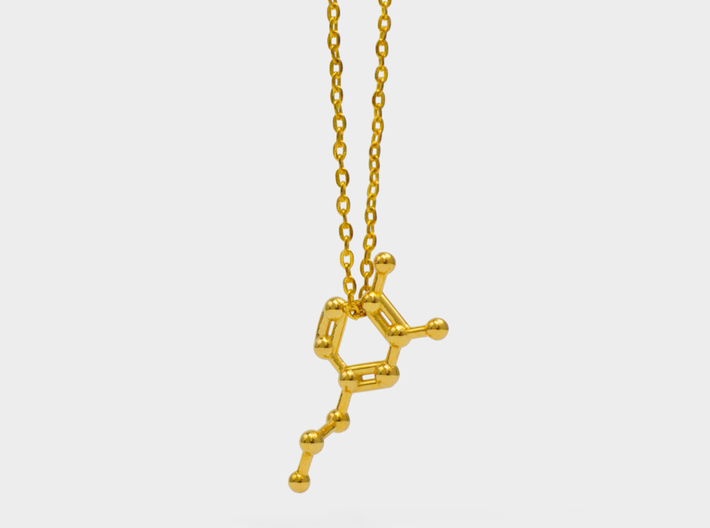 Silver Dopamine Molecule Necklace, Chemistry Necklace, Hormone