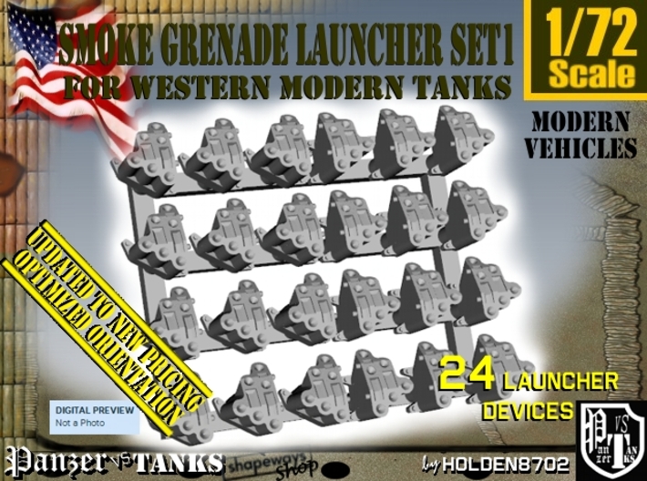 1-72 Smoke Grenade Tank Launcher Set1 3d printed
