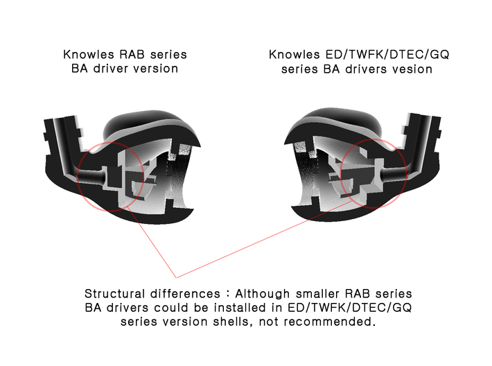 Universal IEM Shells 5 : RAB/4 Parts Ver. 3d printed 